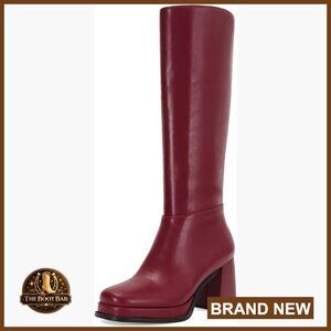 Knee High Boots Chunky Heel Round Toe Comfortable Low Block Heel Riding Boots